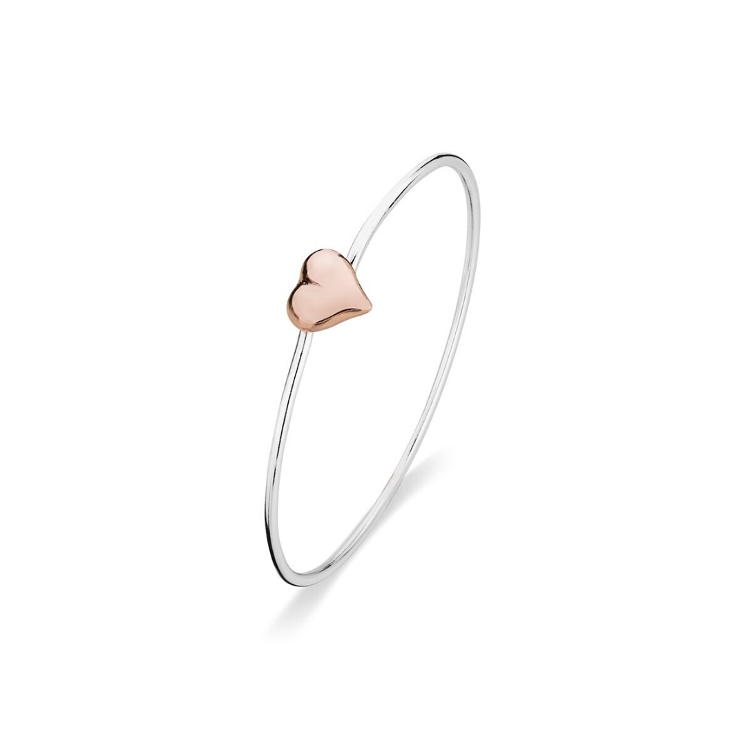 Sterling Silver & Rose Gold Plated Bangle