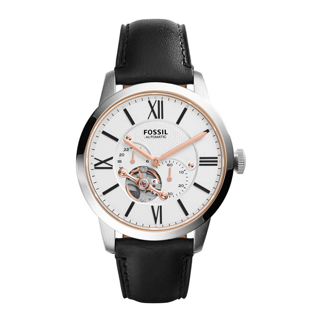 Fossil - Townsman Automatic Black Leather Watch