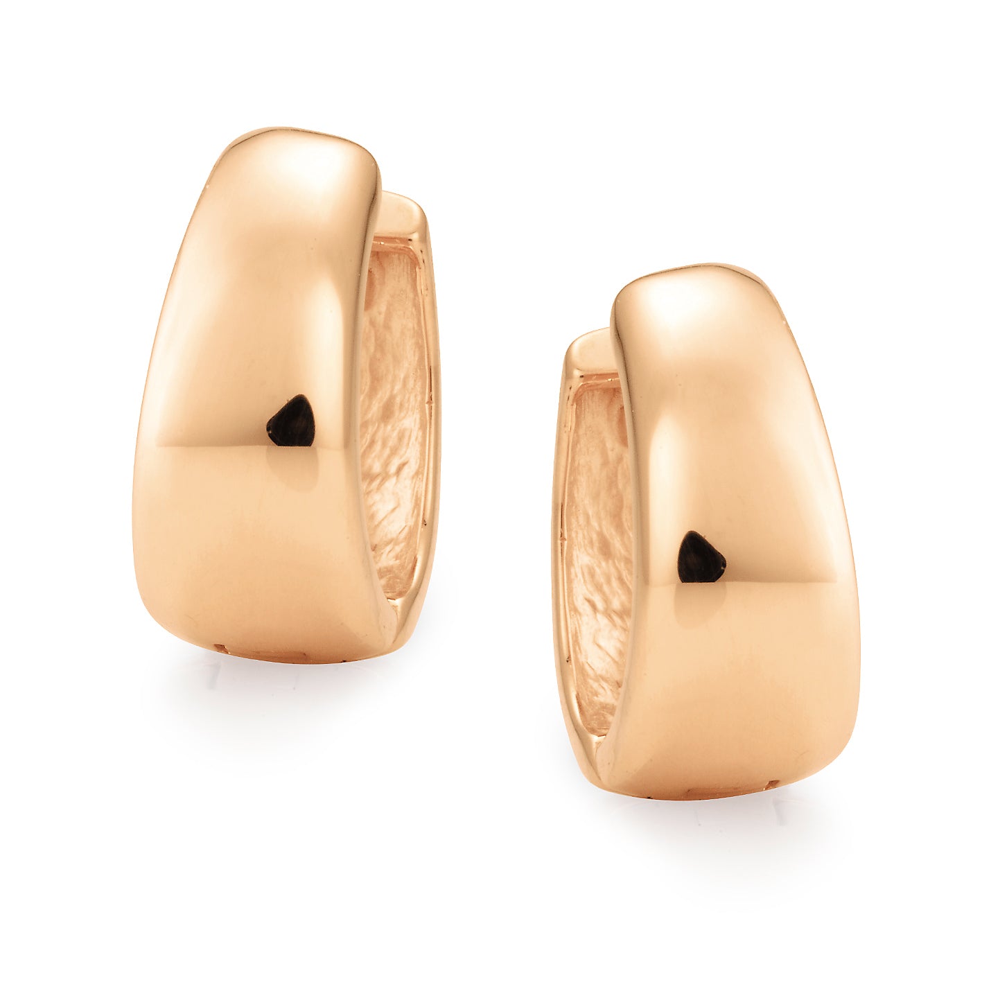 9ct Rose Gold Tapering Huggie Earrings