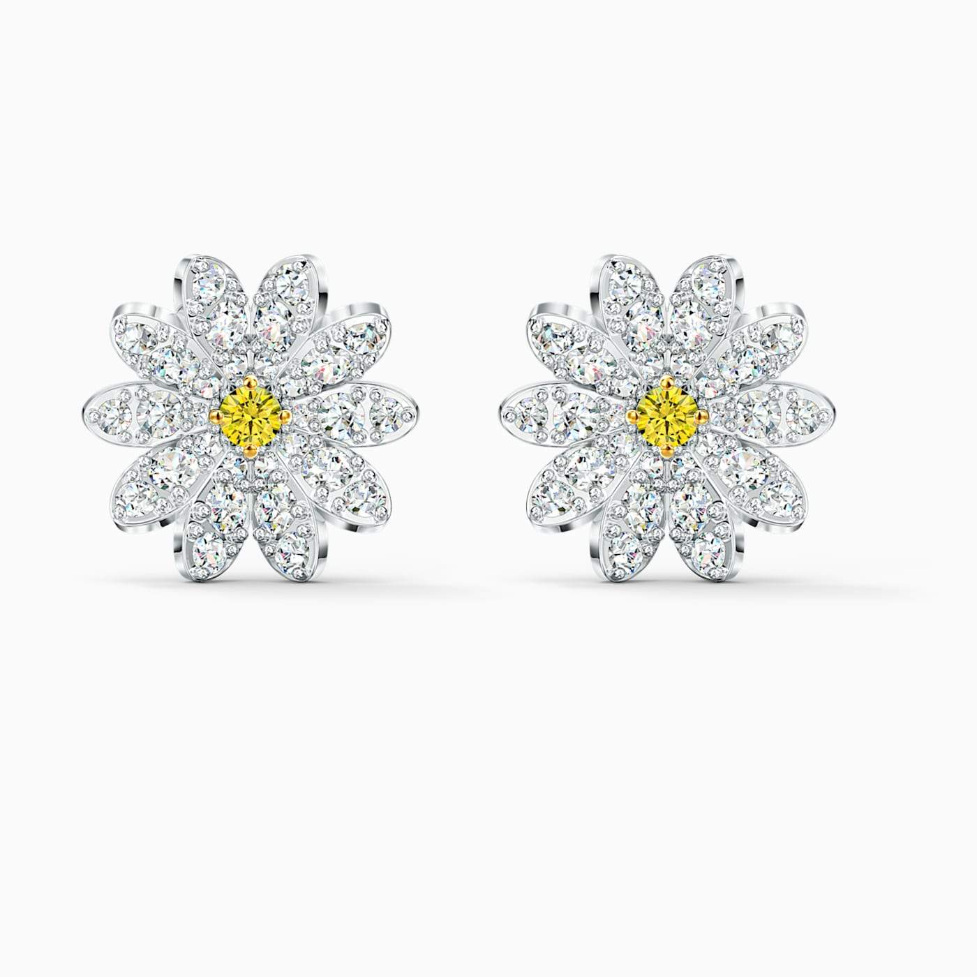 SWAROVSKI - Eternal Flower Stud Pierced Earrings -  Yellow