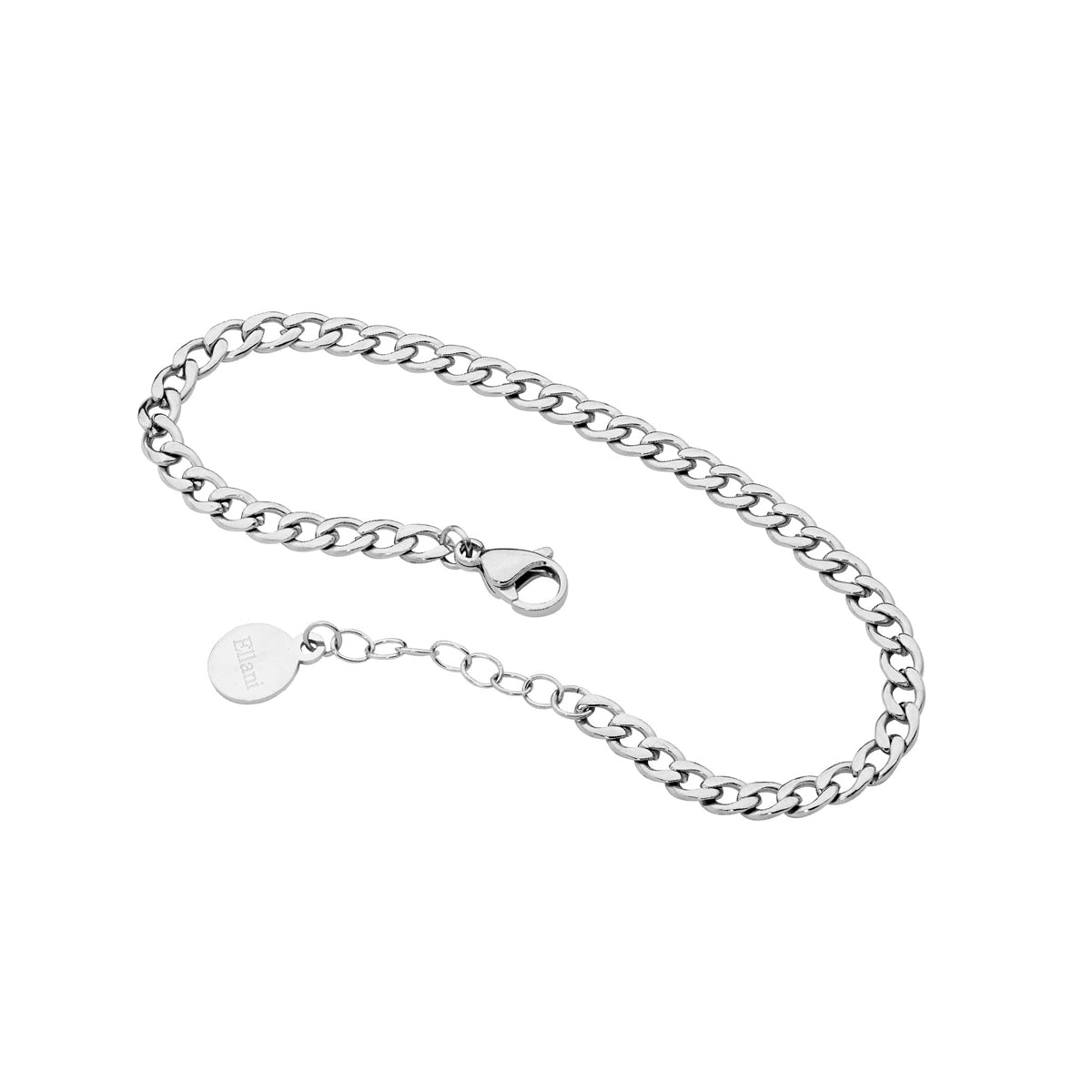 Stainless Steel Curb Chain Bracelet, 17cm+ Ext. 