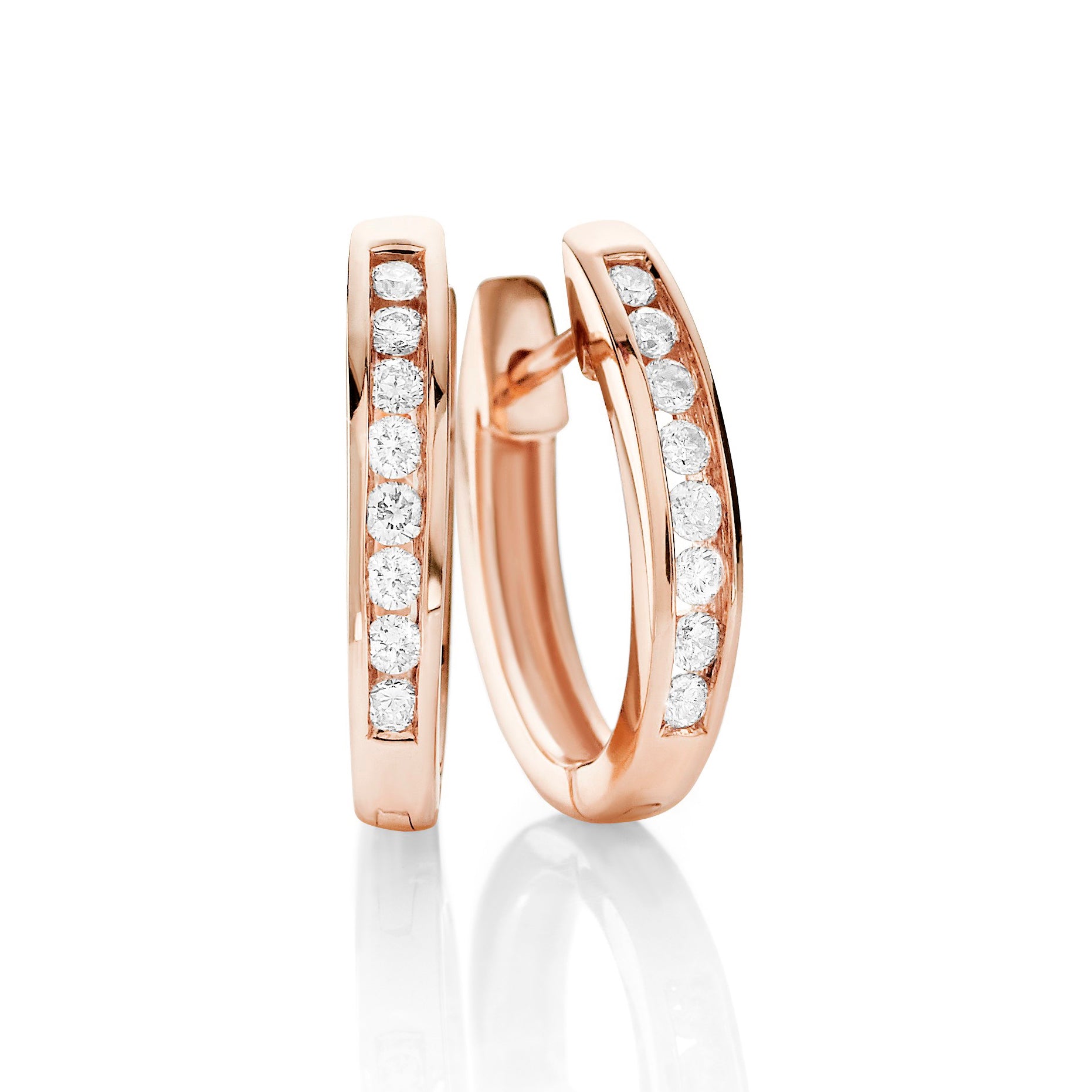9ct Yellow Gold Diamond Huggies