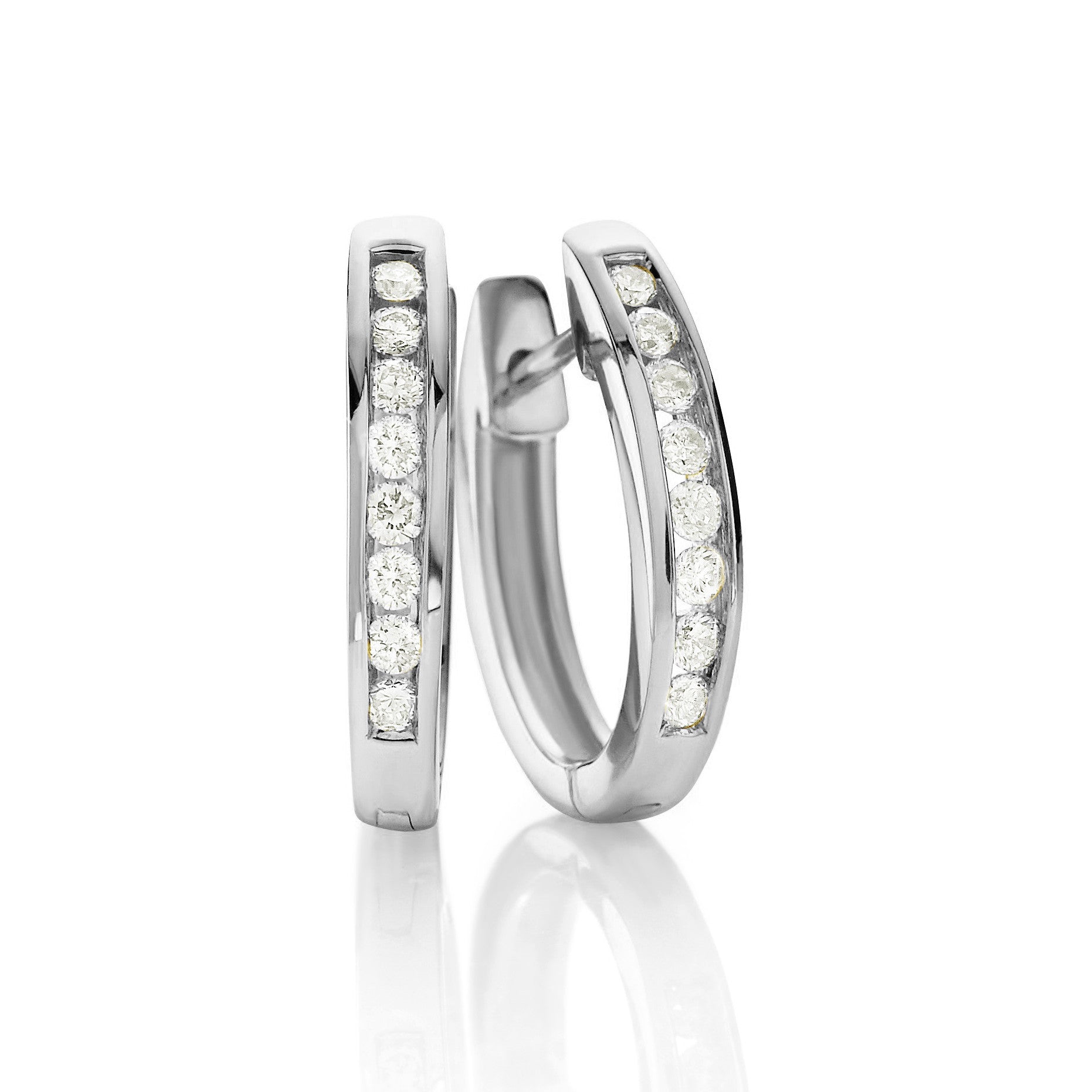 9ct Yellow Gold Diamond Huggies