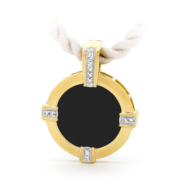 Onyx & Diamond Enhancer in 9ct Yellow Gold